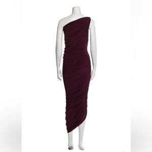 Norma Kamali One Shoulder Plum Dress